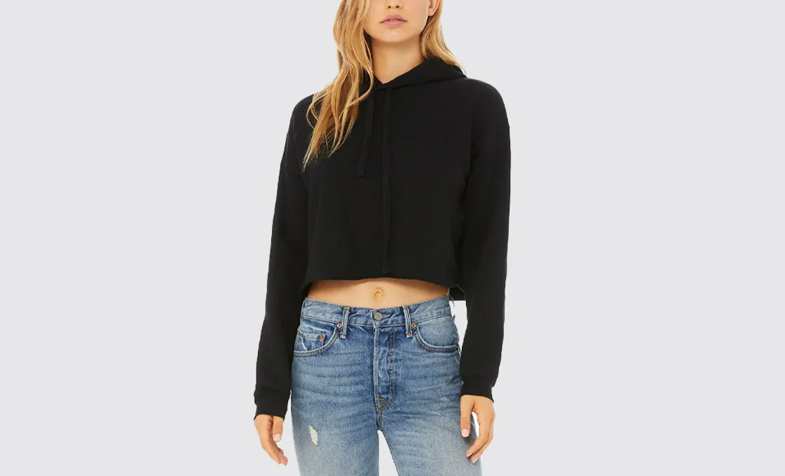 hooded sleeveless crop top manufacturing basic cozy hoodie cvc fabric