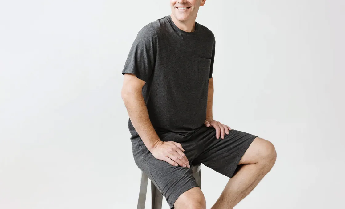 custom men short sleeve pajama manufacturing knit bamboo sleepwear for men