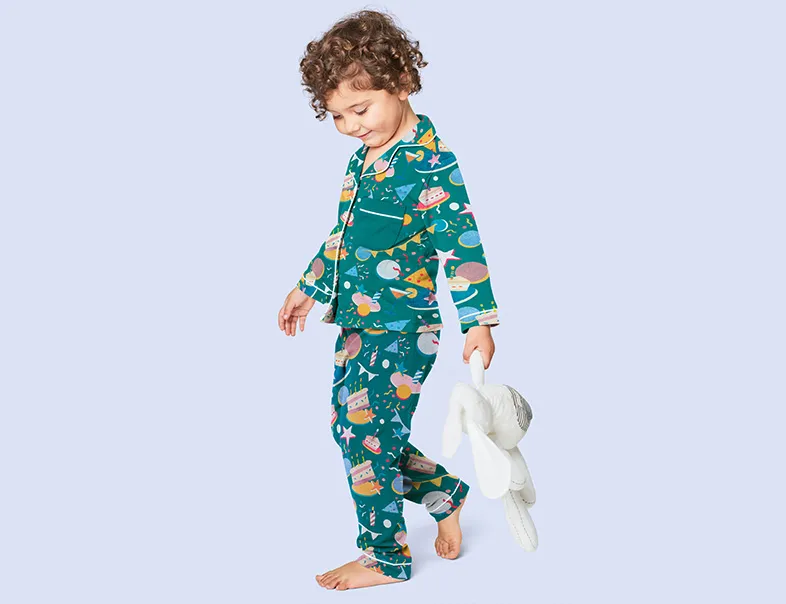custom kids pajamas manufacturing printed pajamas set