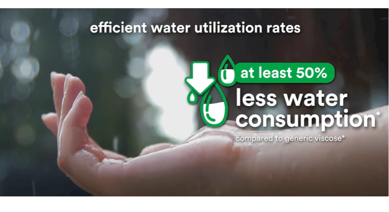 Ecovero are produced using at least 50% less water than generic viscose fibers (Source: Lenzing Group)