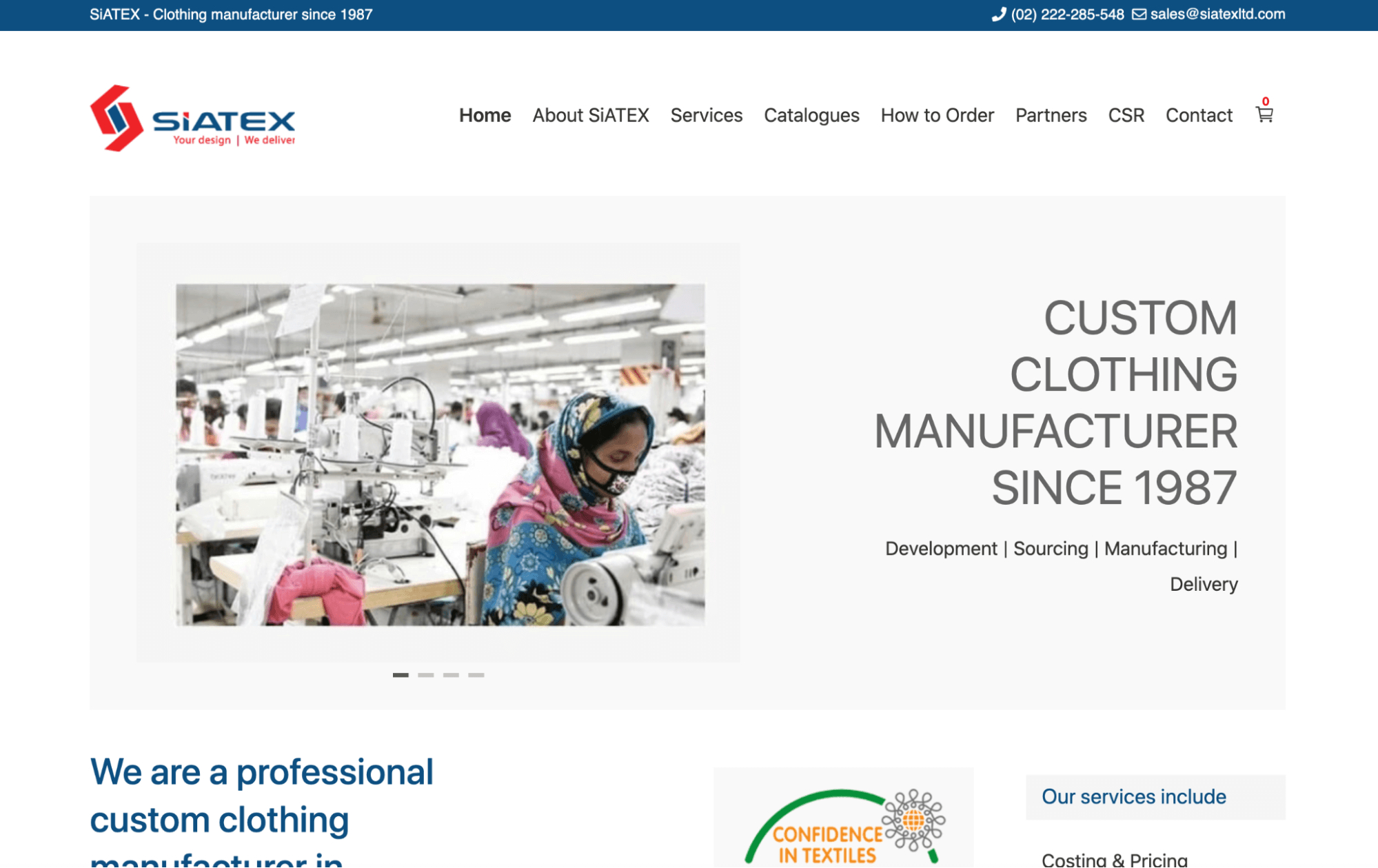 SiATEX is a full-service apparel partner managing design