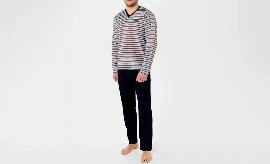 Striped bamboo pajamas combine a classic look with sustainability.