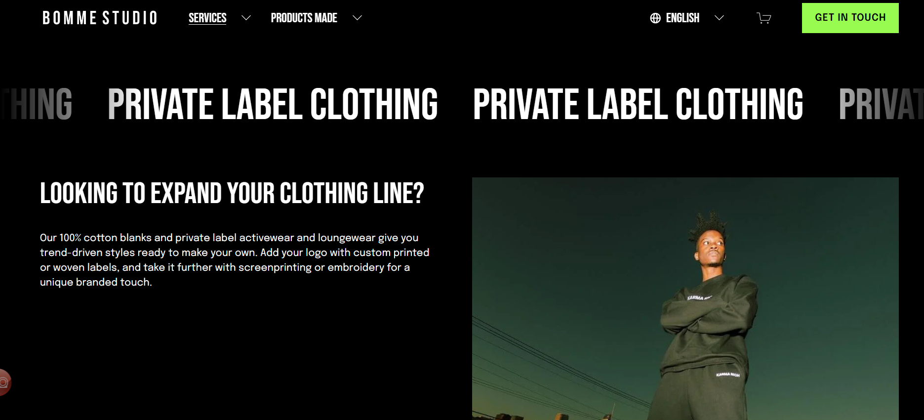 BOMME Studio is a Los Angeles based premium private label clothing manufacturer