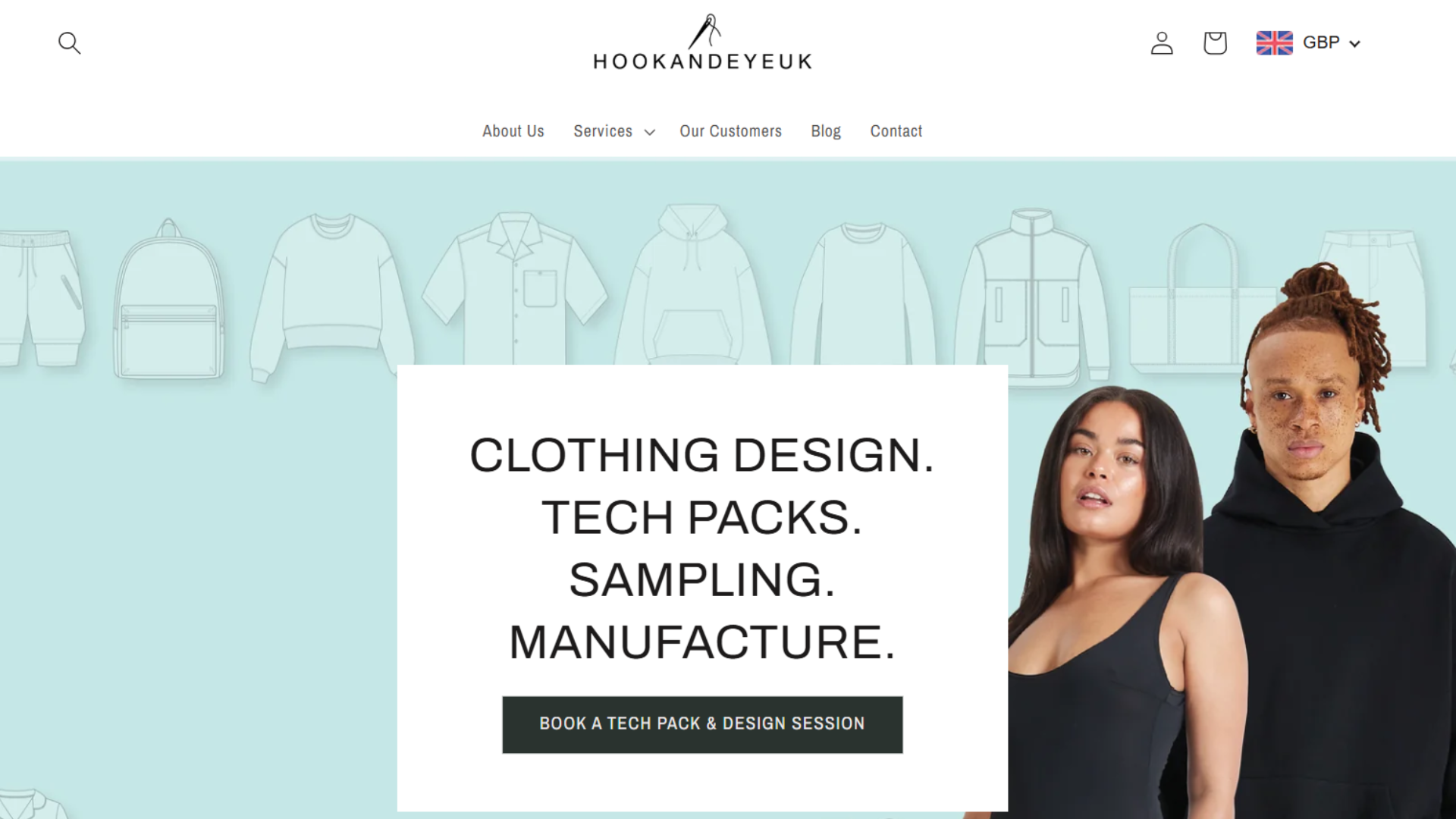 HOOK AND EYE UK clothing manufacturer in UK