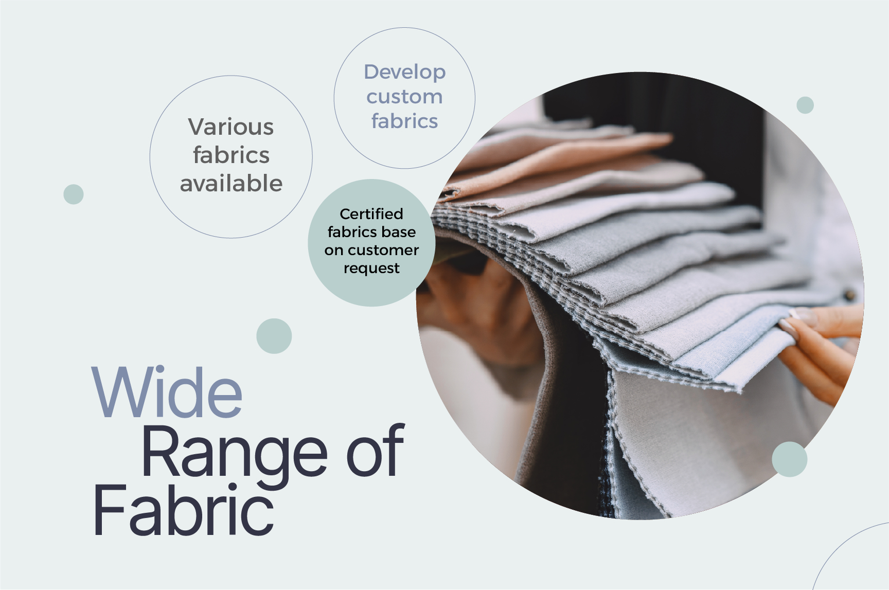 Our R&D team collaborates with suppliers to craft custom fabrics