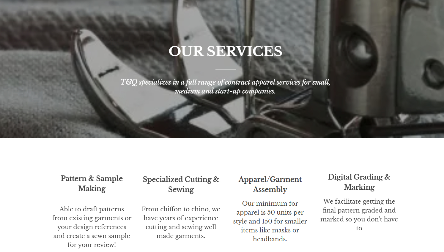 T&Q Cutting Services provides scalable apparel production for all ages