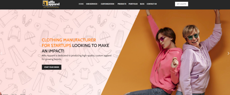 Affix Apparel is an LA private label manufacturer offering cut-and-sew production from 50 pieces