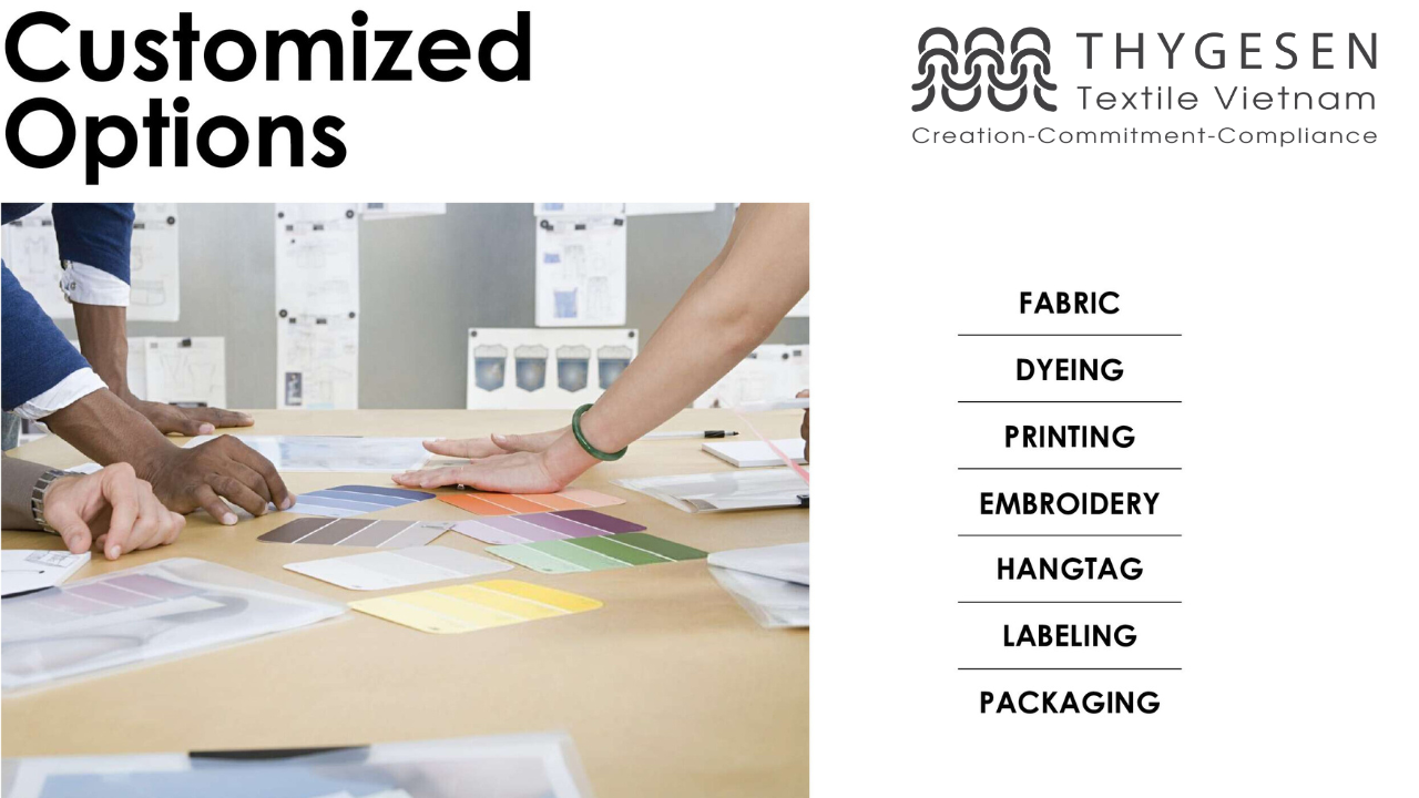 Thygesen provides brands with extensive customization options