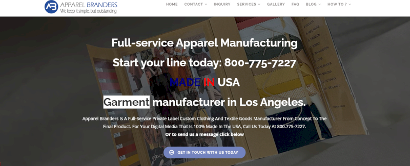 Apparel Branders in Los Angeles offers full-service Made-in-USA custom clothing.