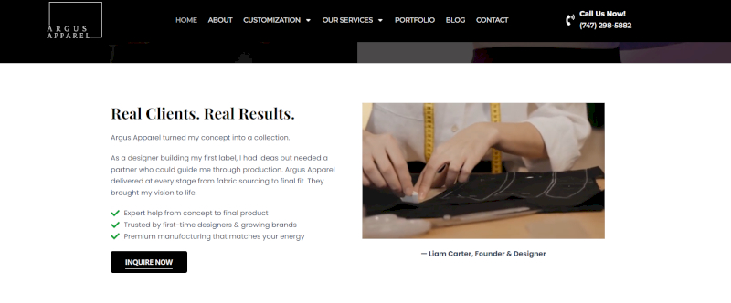 Argus Apparel provides full-package services from sourcing and pattern making to printing, embroidery, and private labeling