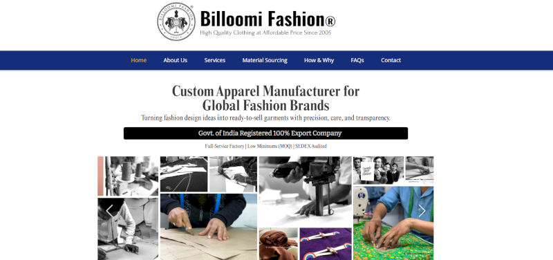 Billoomi Fashion offers ethical production, low MOQs, and flexible capacity.
