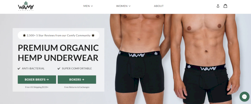 Hemp is the primary fabric used in WAMA Underwear products