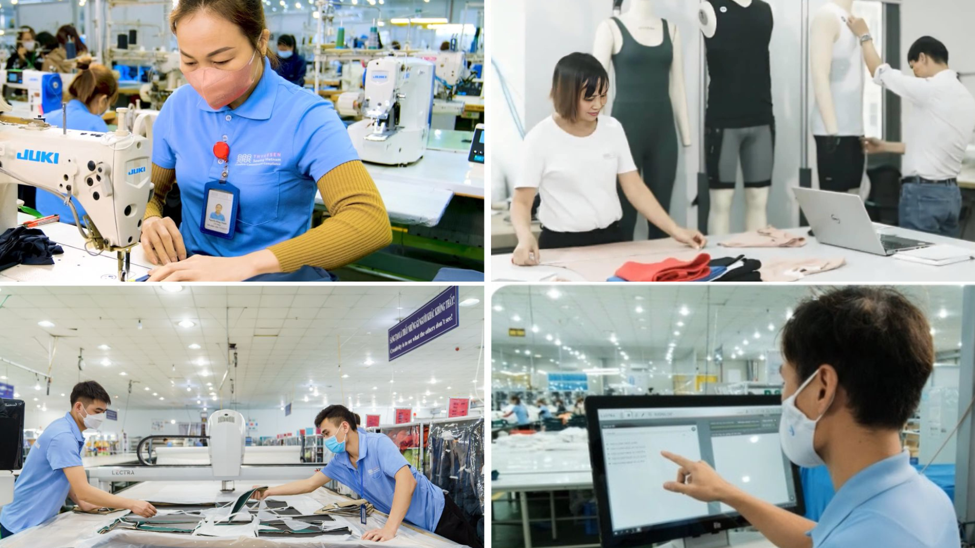 clothing production in at vietnam factory 