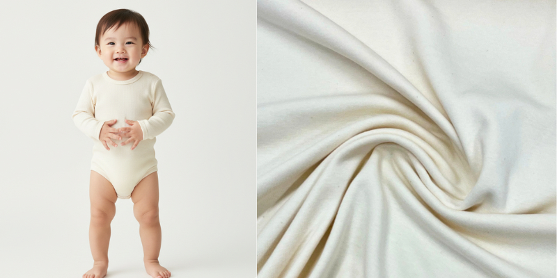 Kid bodysuits use breathable cotton and bamboo blends.