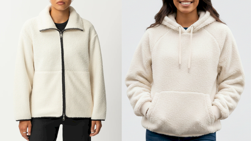 Fleece is widely used in jackets or hoodies