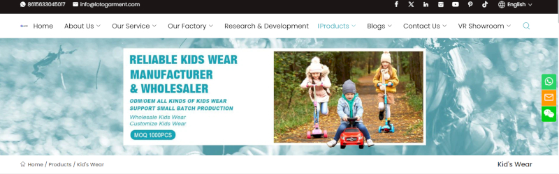 Loto offers integrated production and large-scale kidswear capacity.