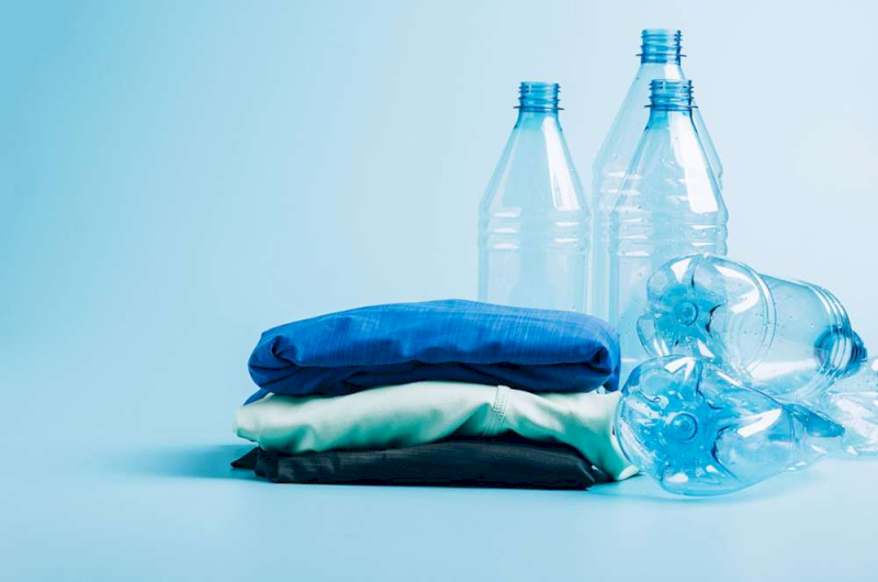 Many fleece fabrics now use recycled polyester from plastic bottles