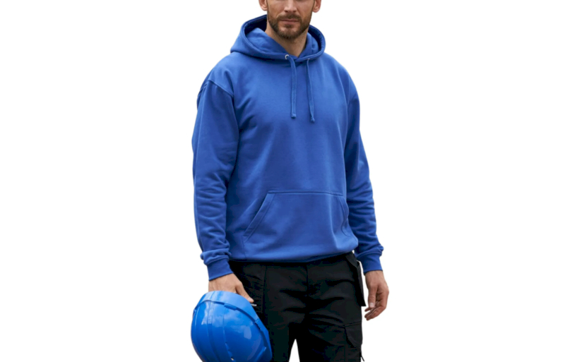 Spandex is often blended with cotton/poly for work hoodies.