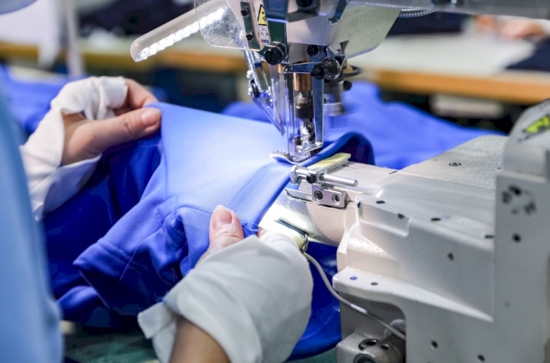 Stretch nylon needs special stitching to prevent seam splits.