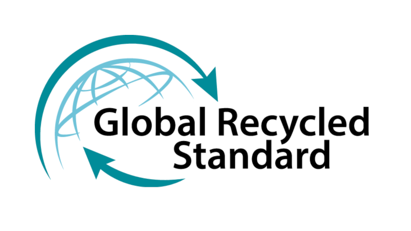 GRS certifies recycled content and supply chain integrity.
