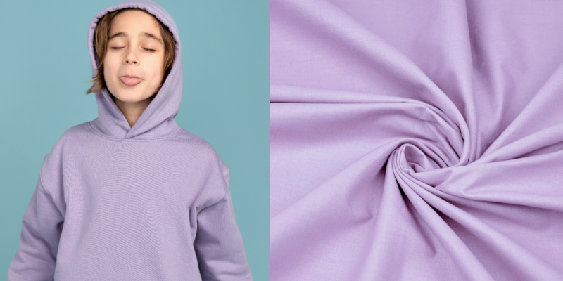 Cotton-poly blends mix softness with durability for hoodies