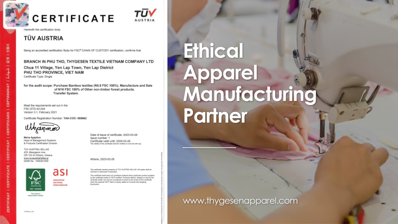 Thygesen Texle Vietnam - Your Reliable FSC Certified Apparel Manufacturer