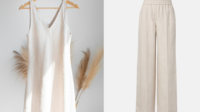 Linen is widely used for relaxed shirts, dresses, and warm-weather silhouettes thanks to its breathable structure and natural texture