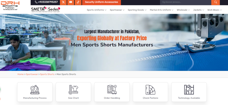DRH Sports produces performance focused men shorts for training and athletic use globally