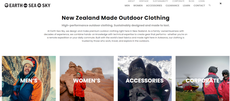 Earth Sea Sky focuses on premium outdoor and technical wear