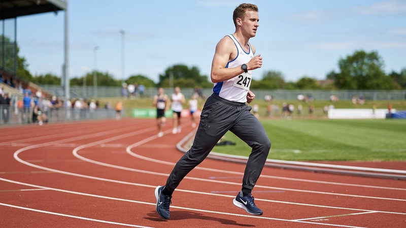 Athletic joggers are made from lightweight, stretch fabrics with moisture-wicking properties to provide comfort and flexibility during sports and workouts