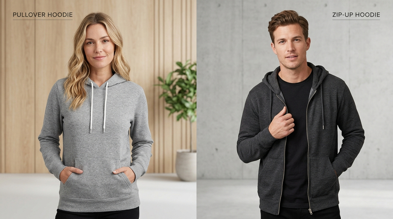 One of the most common ways to classify the different types of hoodies is by their style and construction