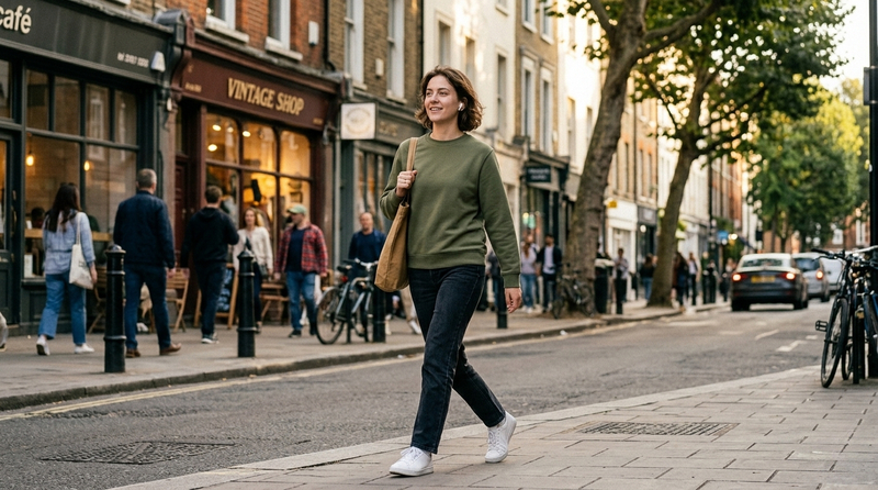 Sweatshirts have a clean, minimal design focused on comfort, versatility, and a refined look, with a simpler construction that makes them suitable for both casual and smart-casual styling