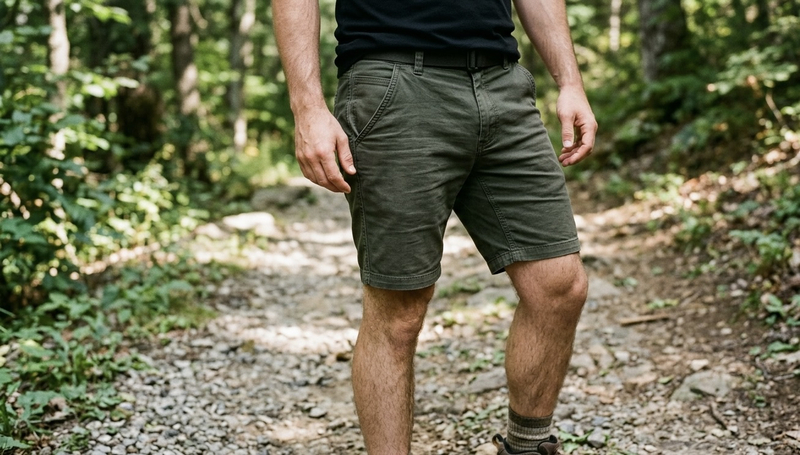 Tapered shorts feature a relaxed top and narrower hem, offering a modern, structured look with comfortable movement