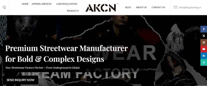 AKCN is a streetwear clothing manufacturer using GOTS and GRS-certified fabrics for premium finishing
