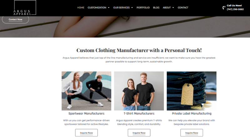 Argus Apparel offer full-service LA manufacturer specializing in custom apparel and private-label shorts with low MOQs and versatile in-house capabilities.