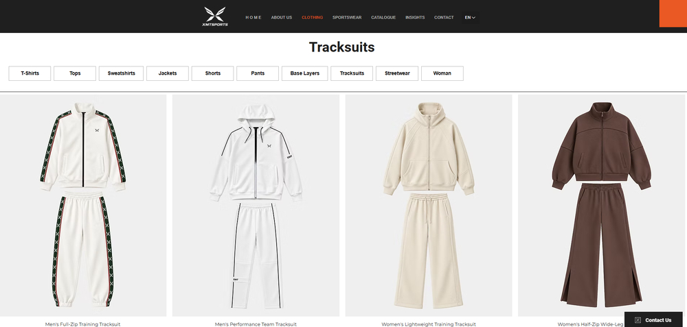 XMT Sports supplies custom tracksuits and training sets for sports clubs, brands, and wholesalers.